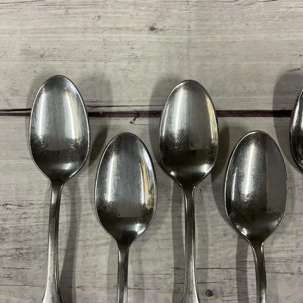 International Silver Mark II Stainless Flatware Colonial Scroll 7 Teaspoons #3